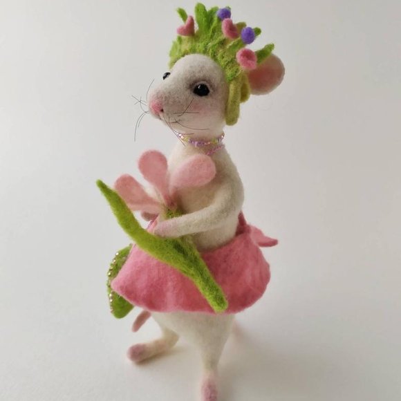 Felt Love Mice Hanging Mouse Valentines Day Ornaments Needle  Felt toy mouse